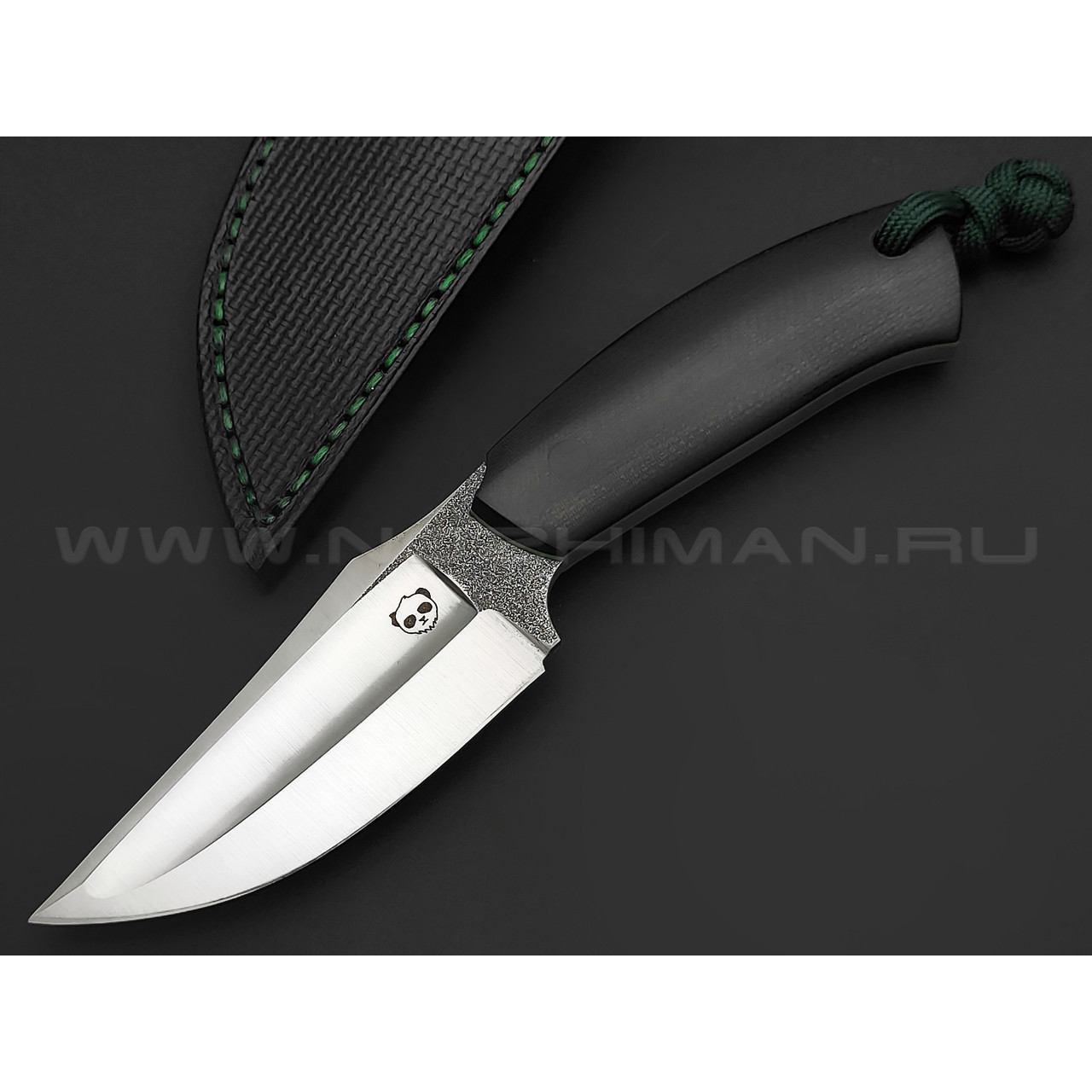 Андрей Гилев нож Ондатр сталь N690, рукоять микарта black, G10 green