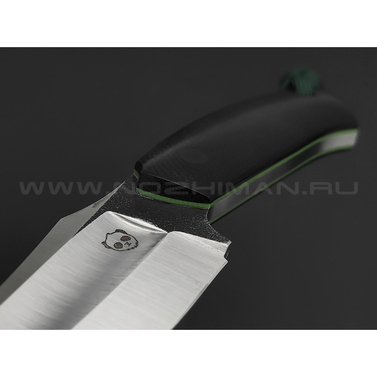 Андрей Гилев нож Ондатр сталь N690, рукоять микарта black, G10 green