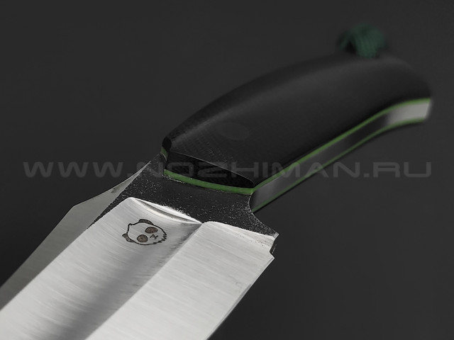 Андрей Гилев нож Ондатр сталь N690, рукоять микарта black, G10 green
