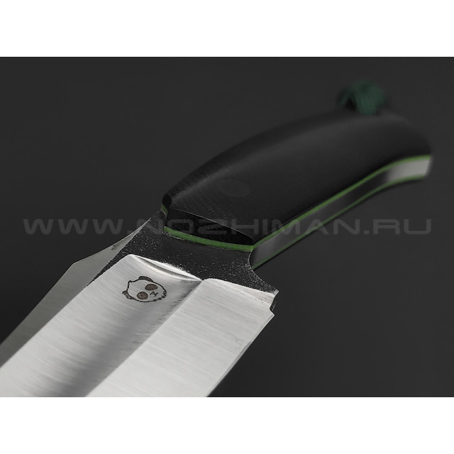 Андрей Гилев нож Ондатр сталь N690, рукоять микарта black, G10 green
