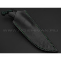 Андрей Гилев нож Ондатр сталь N690, рукоять микарта black, G10 green