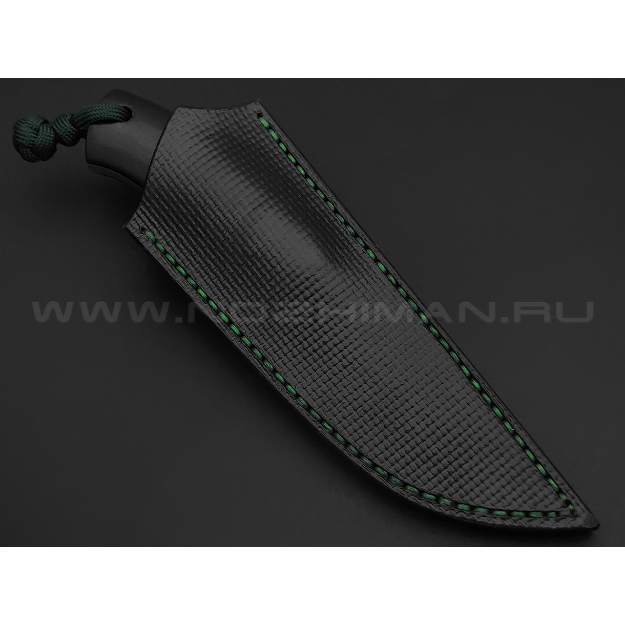 Андрей Гилев нож Ондатр сталь N690, рукоять микарта black, G10 green