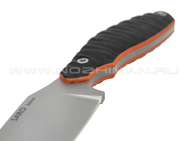 Saro нож Белка сталь K110, рукоять G10 black & orange