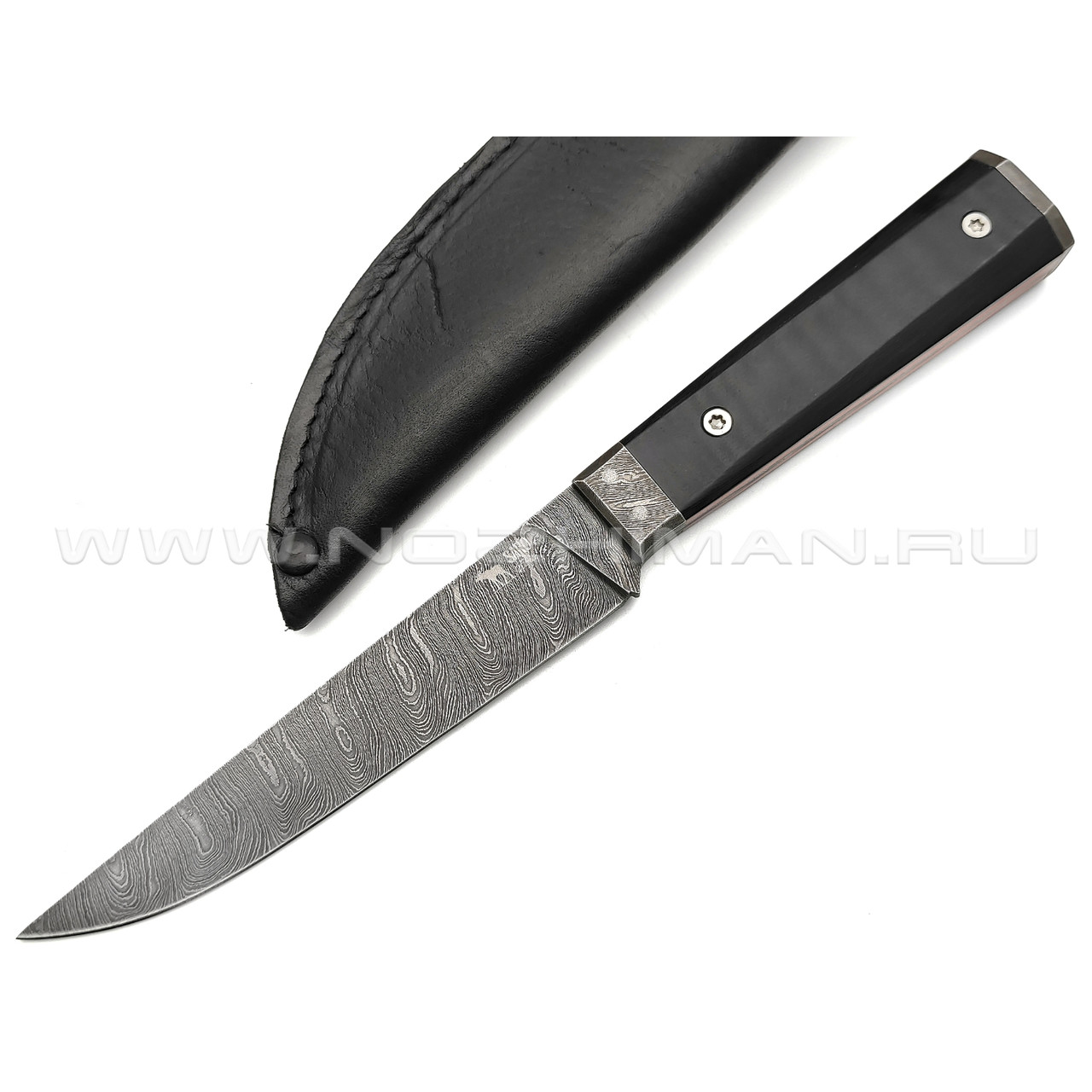 Saro нож Анчар сталь Дамаск, рукоять G10 black
