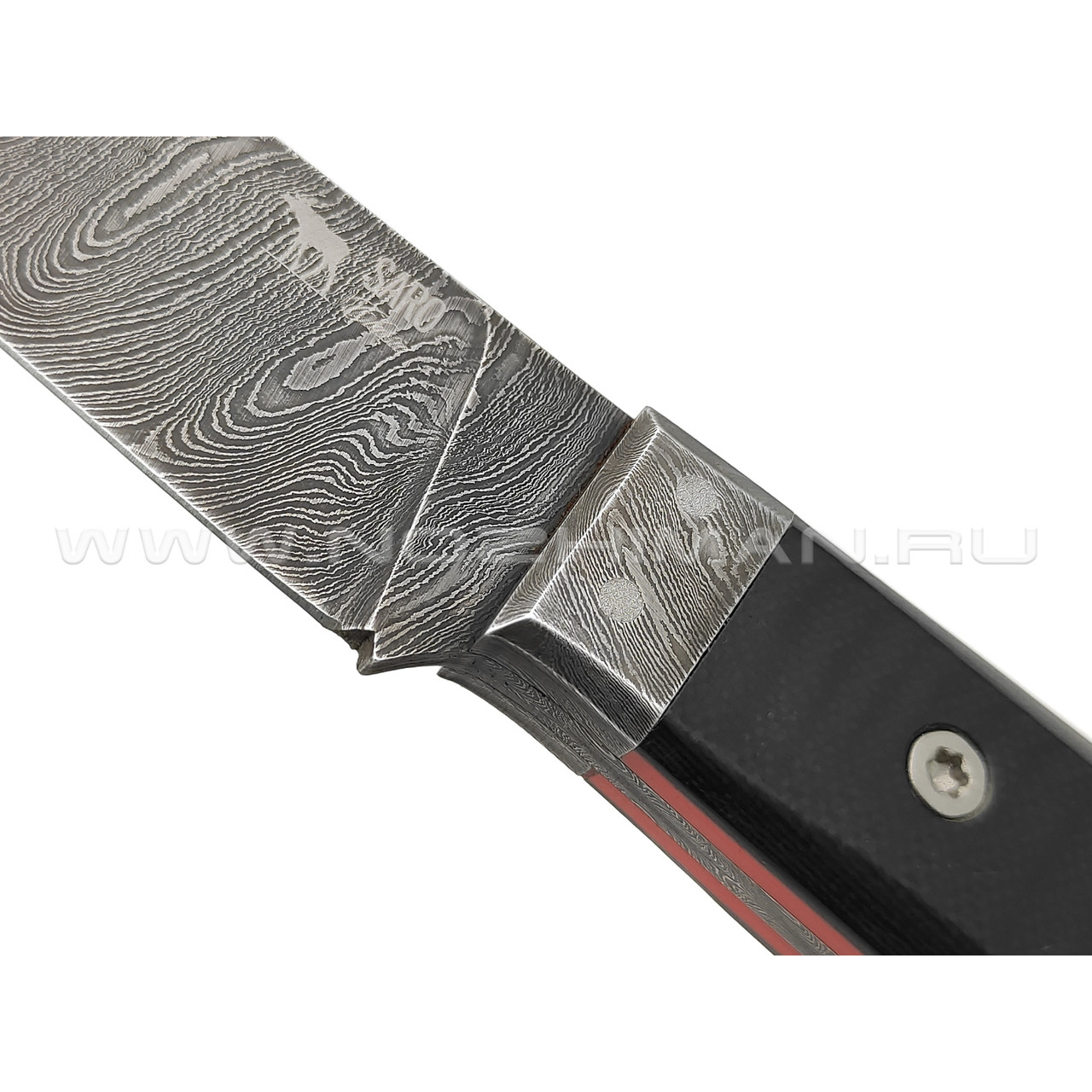 Saro нож Анчар сталь Дамаск, рукоять G10 black