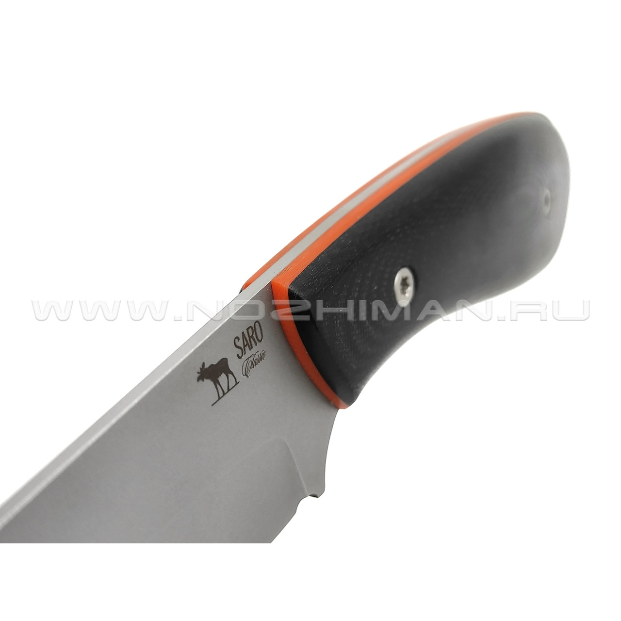 Saro нож Лис Танто сталь N690, рукоять G10 black & orange
