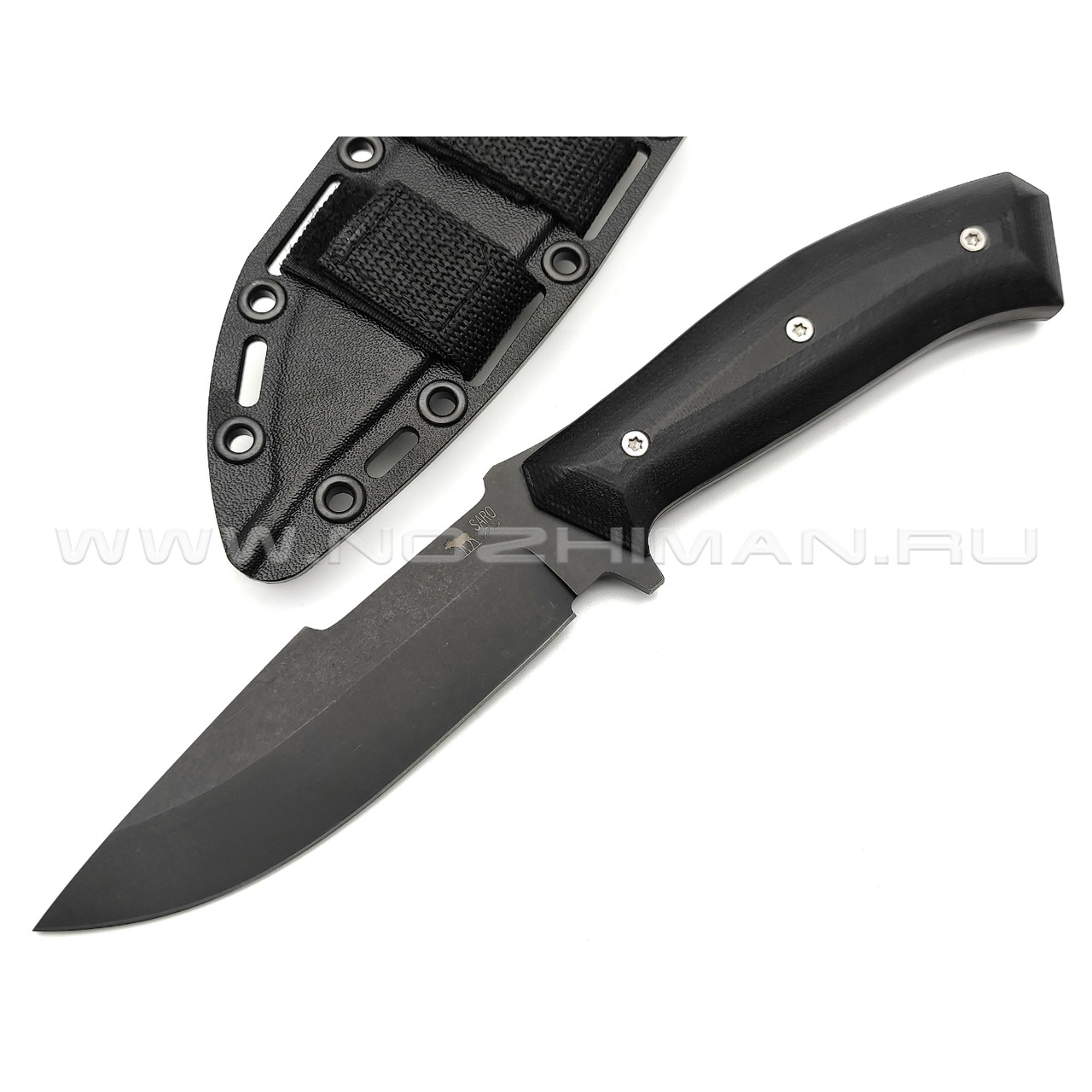 Saro нож Егерь сталь 65Г, рукоять G10 black