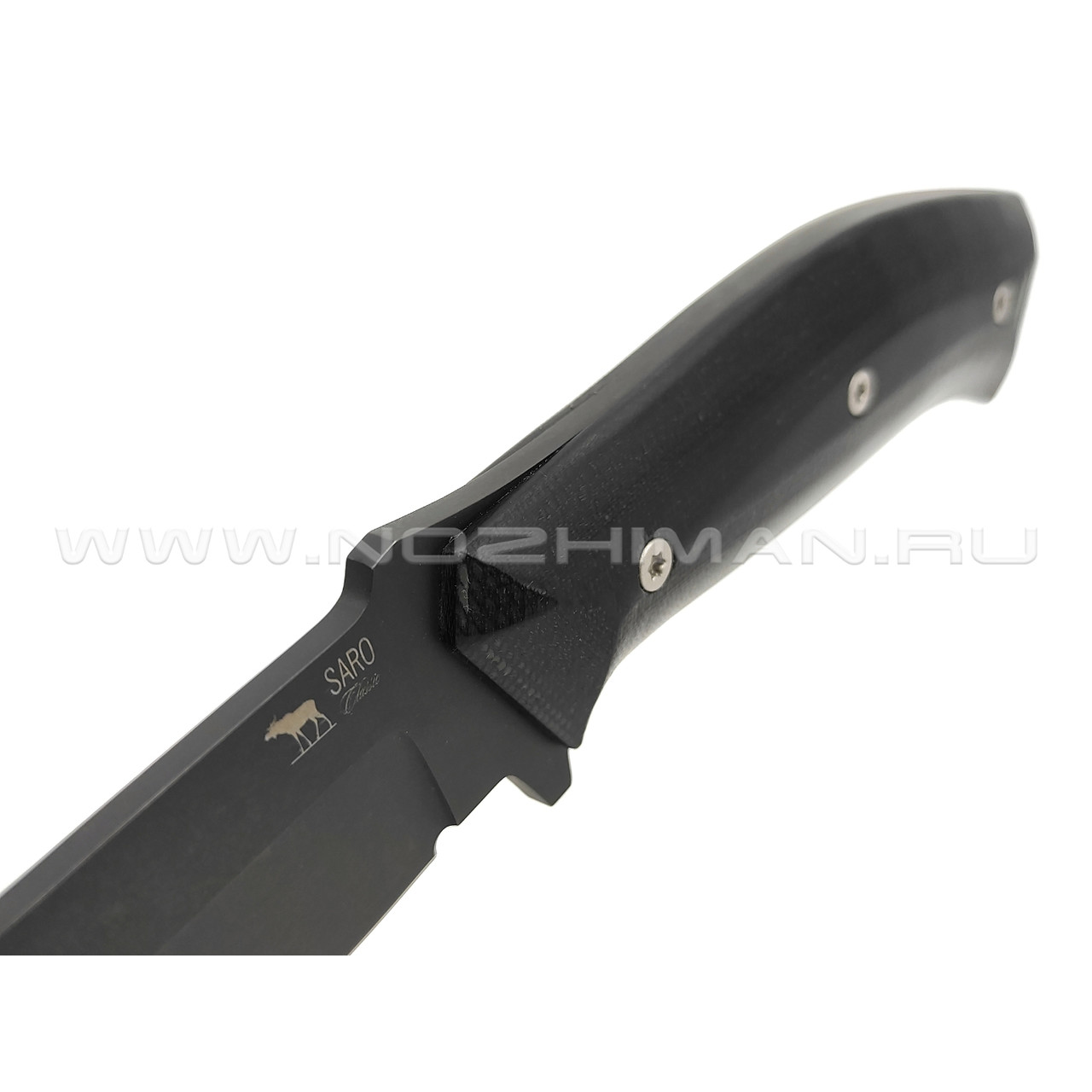 Saro нож Егерь сталь 65Г, рукоять G10 black