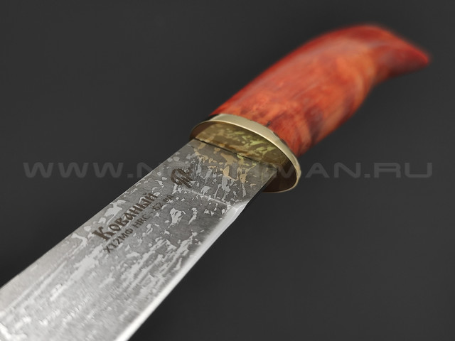 Платонов Д.Г. филейный нож сталь Х12МФ, рукоять карельская береза, латунь
