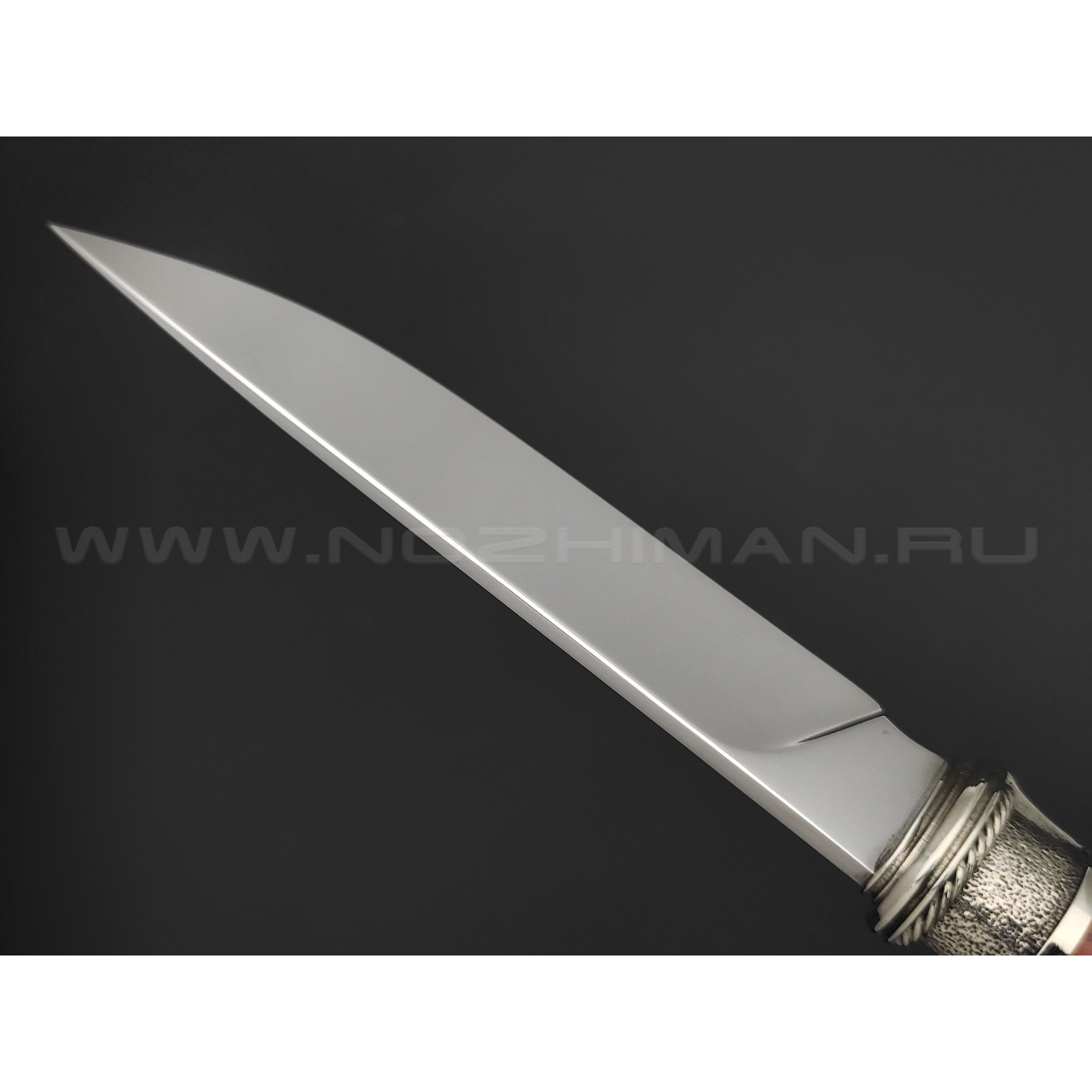 Платонов Д.Г. нож Фин сталь N690, рукоять дерево сапеле, мельхиор