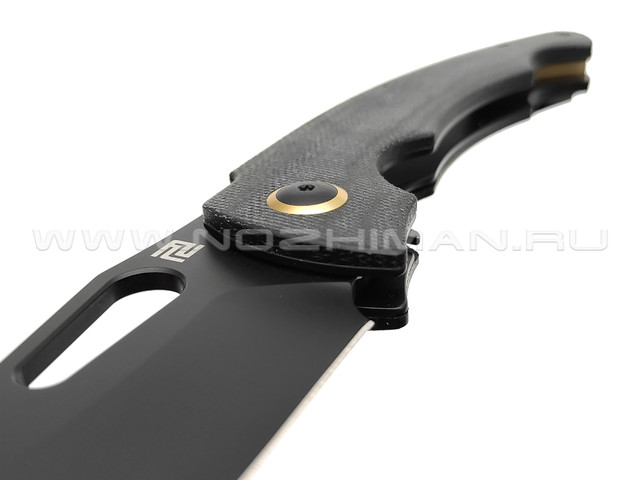 Нож Artisan Cutlery Xcellerator 1860P-BMBK сталь AR-RPM9 PVD, рукоять Micarta black