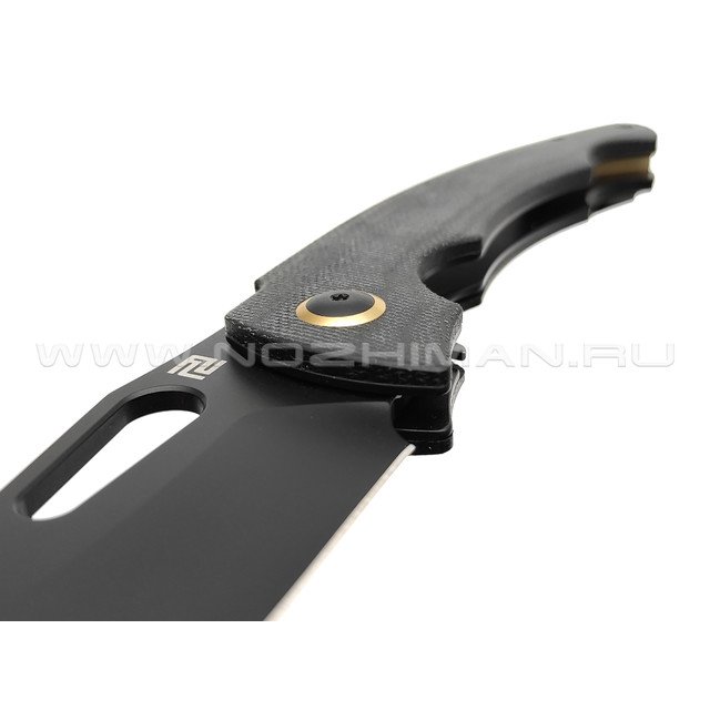 Нож Artisan Cutlery Xcellerator 1860P-BMBK сталь AR-RPM9 PVD, рукоять Micarta black