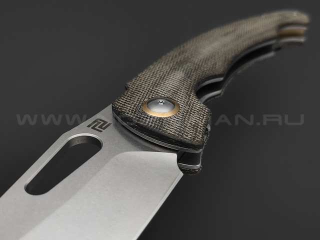 Нож Artisan Cutlery Xcellerator 1860P-ODG сталь AR-RPM9 SW, рукоять Micarta grey