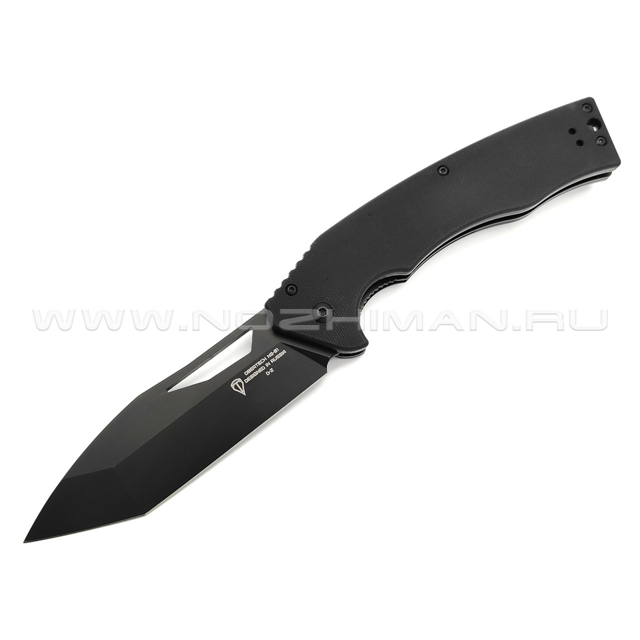Нож Obertech НС-01 сталь D2 black Titanium nitride, рукоять G10 black