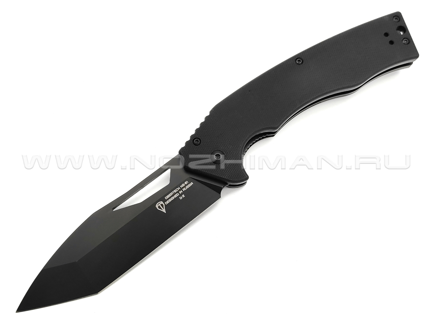 Нож Обертех НС-01 сталь D2 black Titanium nitride, рукоять G10 black
