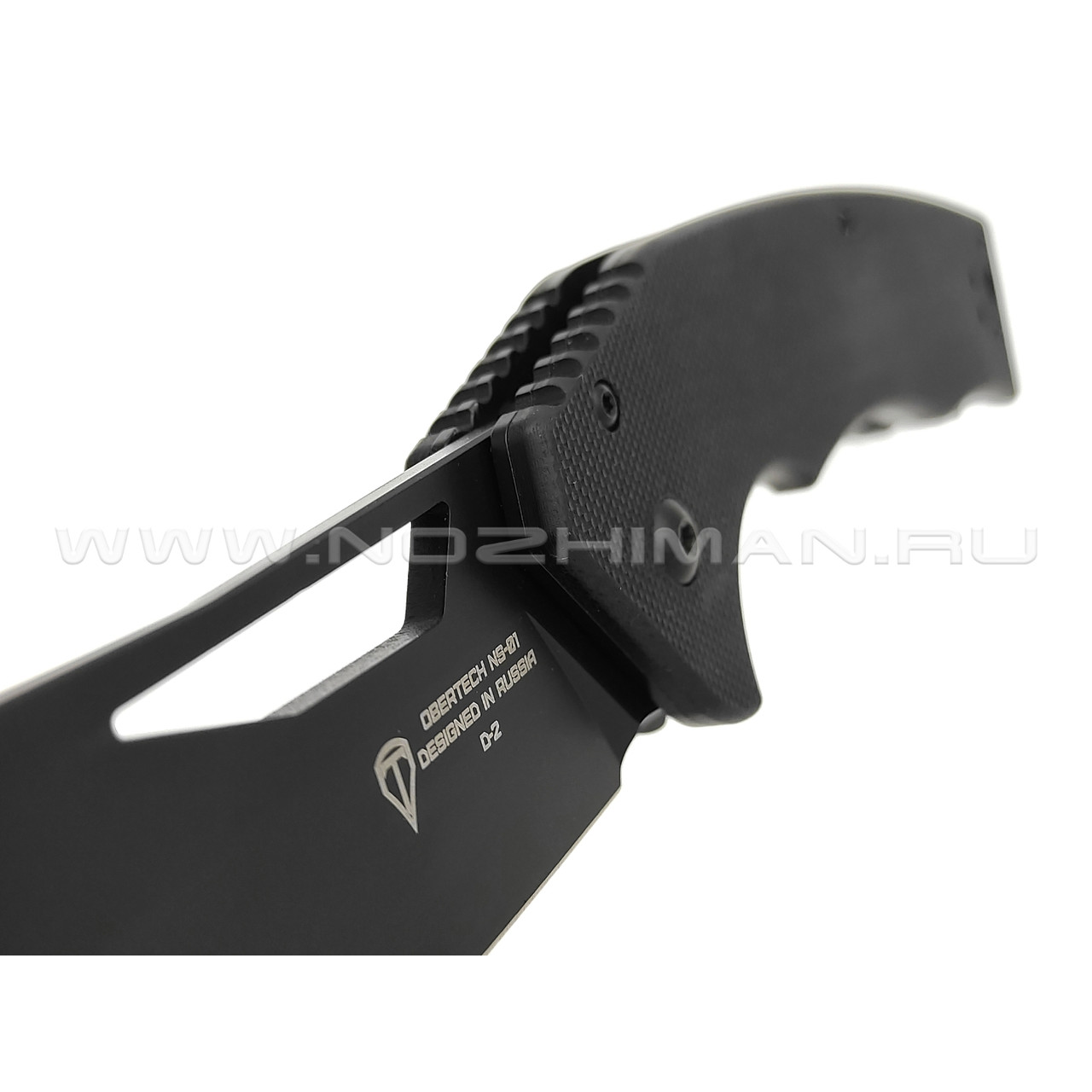 Нож Obertech НС-01 сталь D2 black Titanium nitride, рукоять G10 black