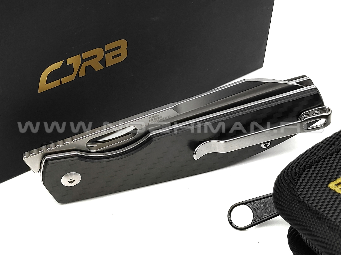 Нож CJRB Ekko J1929B-CF сталь AR-RPM9 SW, рукоять Carbon fiber