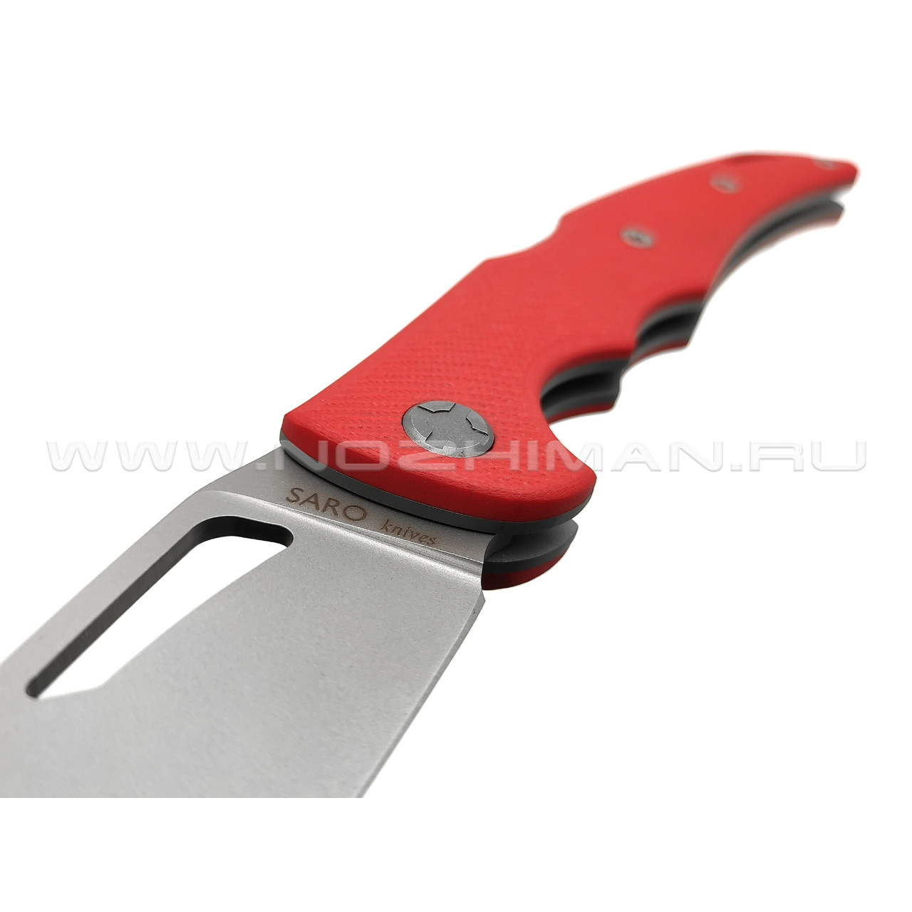Saro нож Кайман XL сталь Aus-10, рукоять G10 red