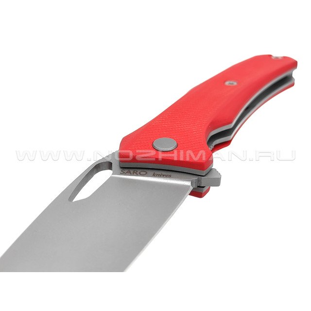 Saro нож Бизон EVO сталь D2, рукоять G10 red