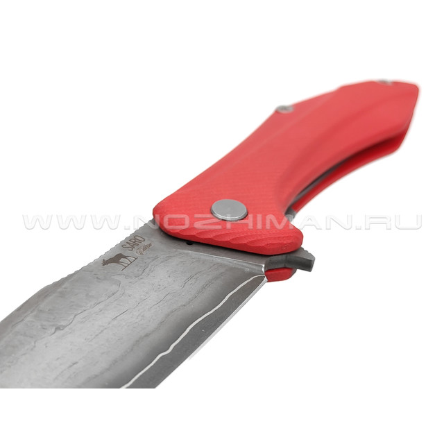 Saro нож Грач сталь Ламинат, рукоять G10 red