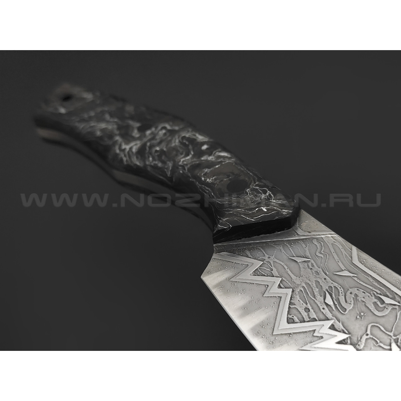 Нейрис нож Фурия сталь CPM 3V, рукоять Карбон "Тёмная материя - серебро"