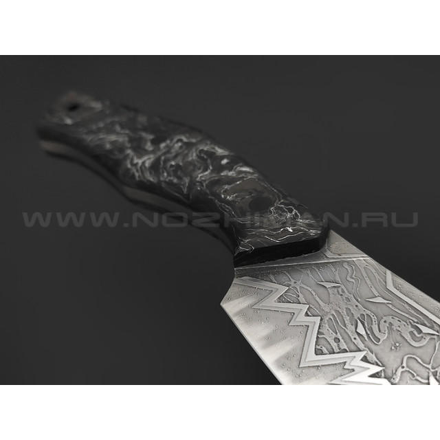 Нейрис нож Фурия сталь CPM 3V, рукоять Карбон "Тёмная материя - серебро"