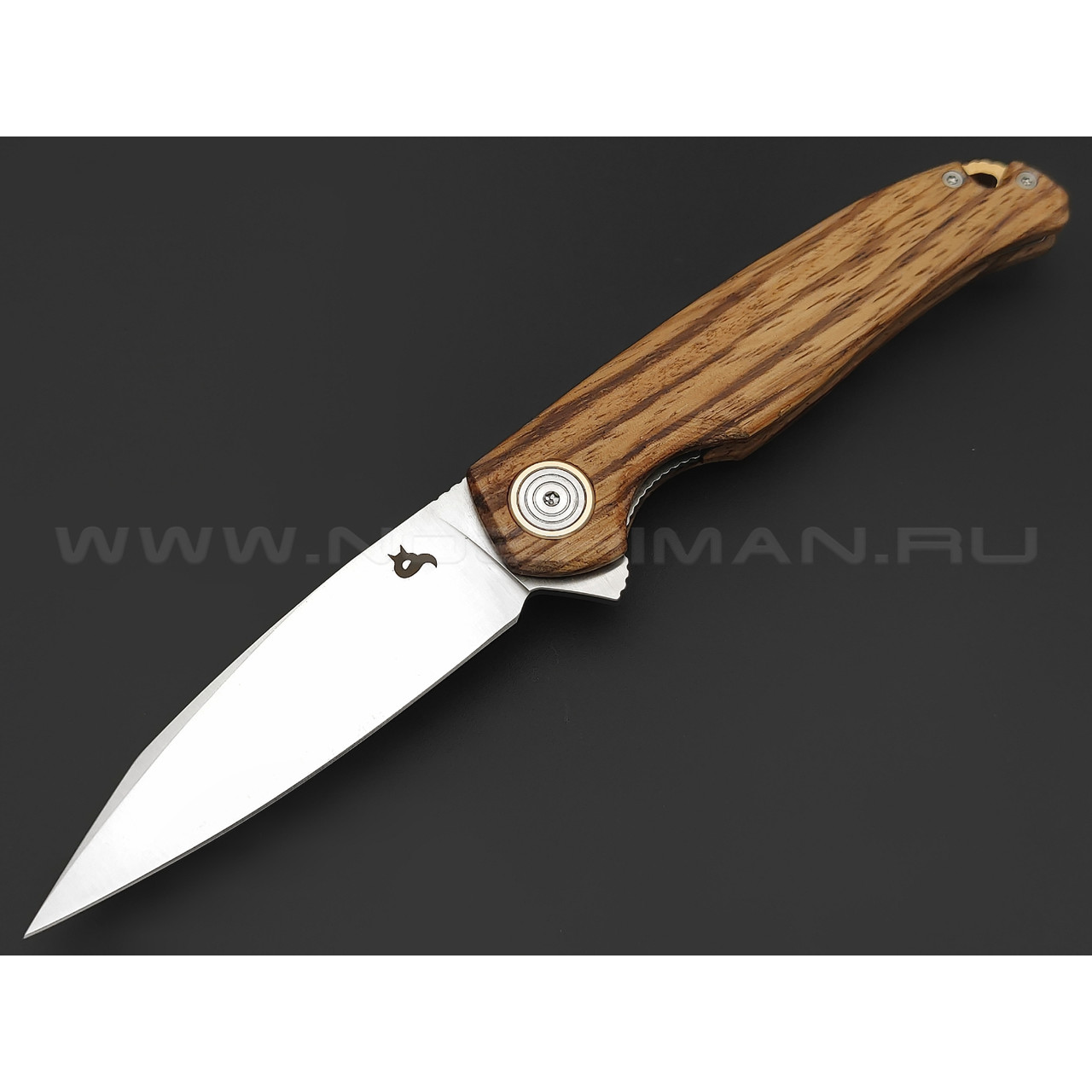 Нож Black Fox Argus BF-760 W сталь D2 satin, рукоять Ziricote wood