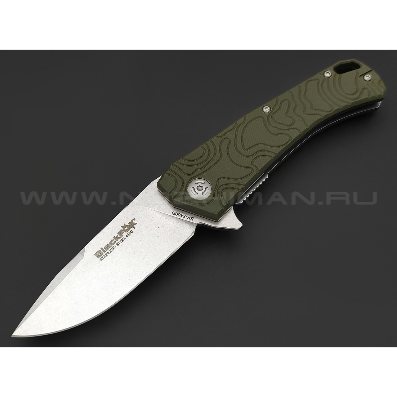 Нож Black Fox ECHO 1 BF-746 OD сталь 440C стоунвош, рукоять G10 od green