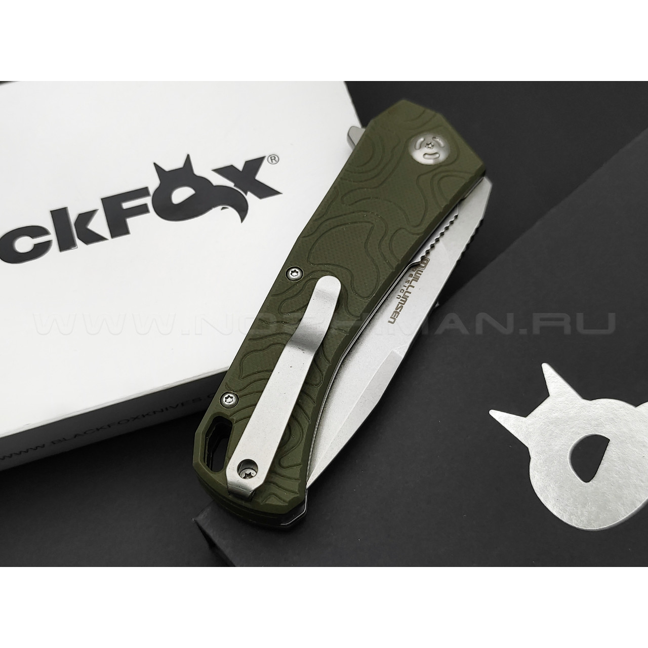 Нож Black Fox ECHO 1 BF-746 OD сталь 440C стоунвош, рукоять G10 od green