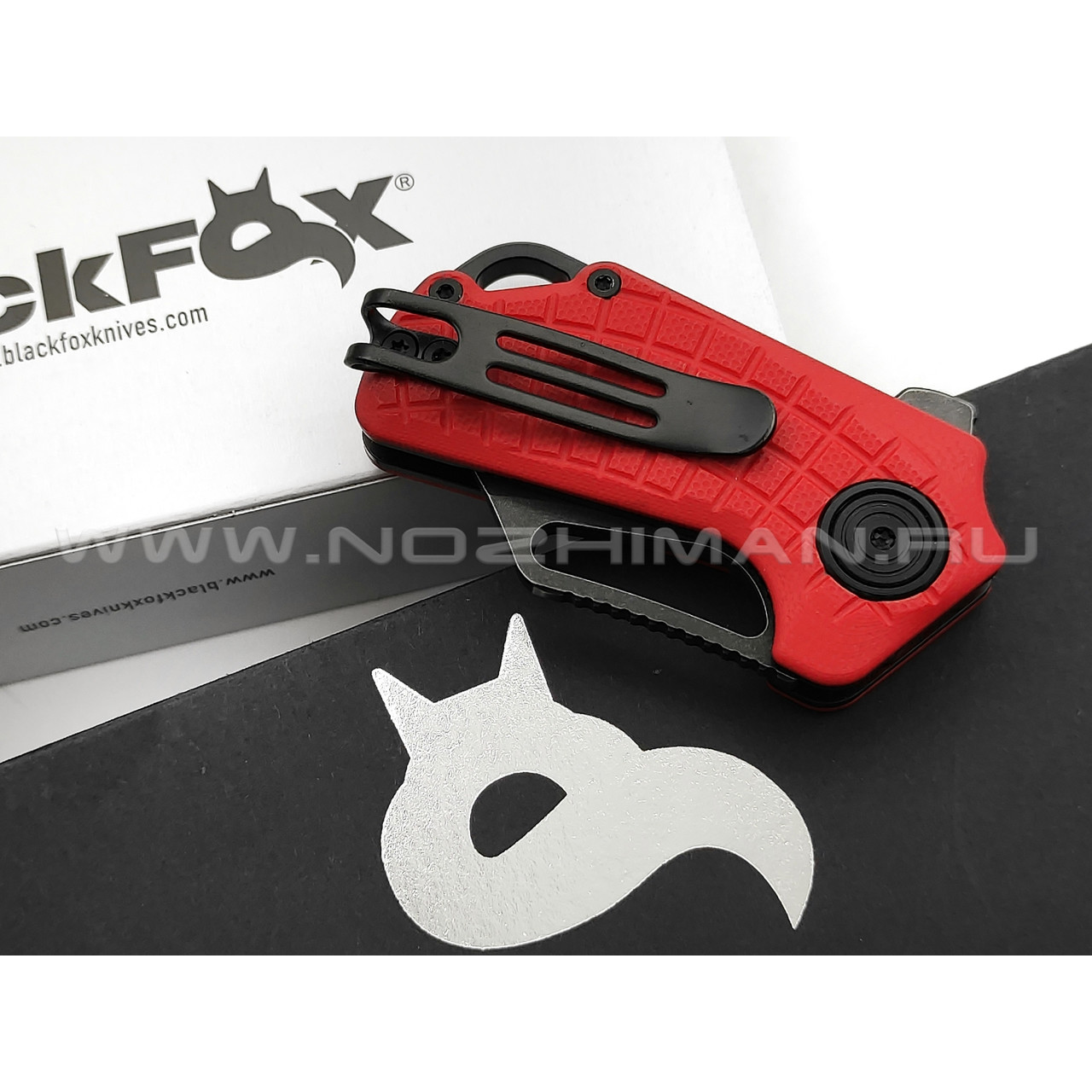 Нож BlackFox Puck BF-761 R сталь D2 блэквош, рукоять G10 red