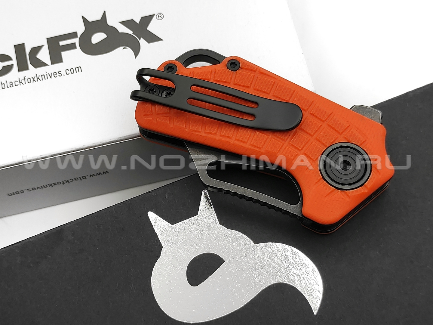 Нож BlackFox Puck BF-761 OR сталь D2 blackwash, рукоять G10 orange