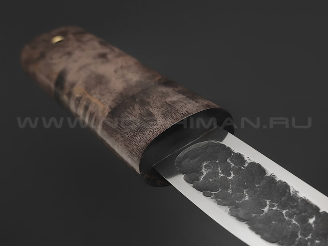 Товарищество Завьялова нож Якут-Ш, сталь K340, рукоять Карельская береза коричневая, деревянные ножны