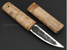 Товарищество Завьялова нож Якут-Ш, сталь K340, рукоять Карельская береза, деревянные ножны