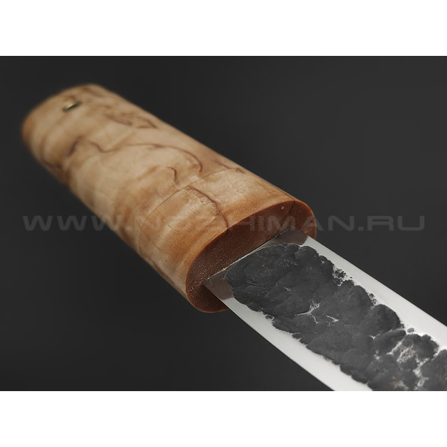 Товарищество Завьялова нож Якут-Ш, сталь K340, рукоять Карельская береза, деревянные ножны