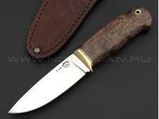 Товарищество Завьялова нож Шаман сталь K340, рукоять Стаб. дерево коричневое, латунь