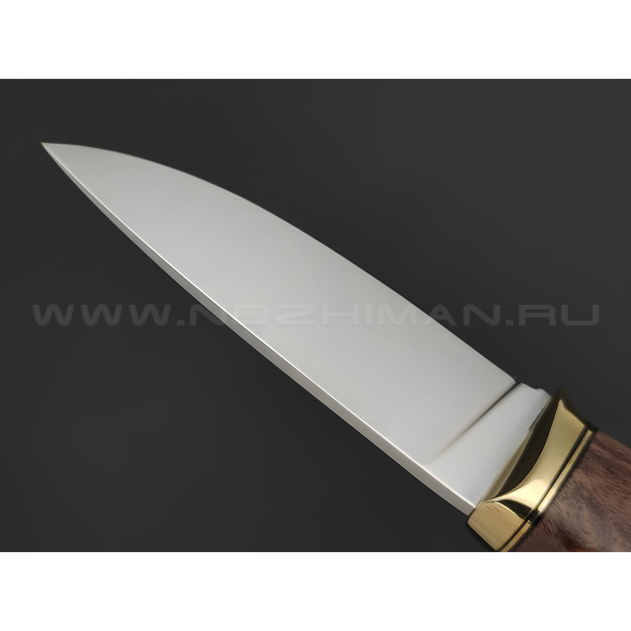 Товарищество Завьялова нож Шаман сталь K340, рукоять Стаб. дерево коричневое, латунь