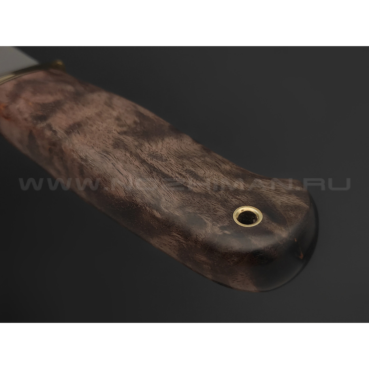 Товарищество Завьялова нож Шаман сталь K340, рукоять Стаб. дерево коричневое, латунь