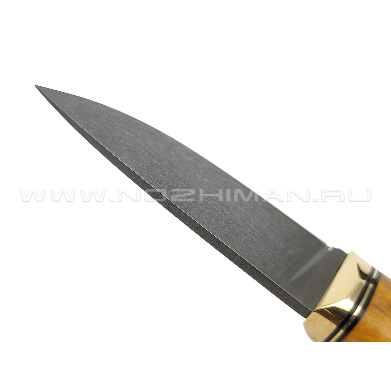 Товарищество Завьялова нож Шаман сталь Булат, рукоять Карельская береза, латунь