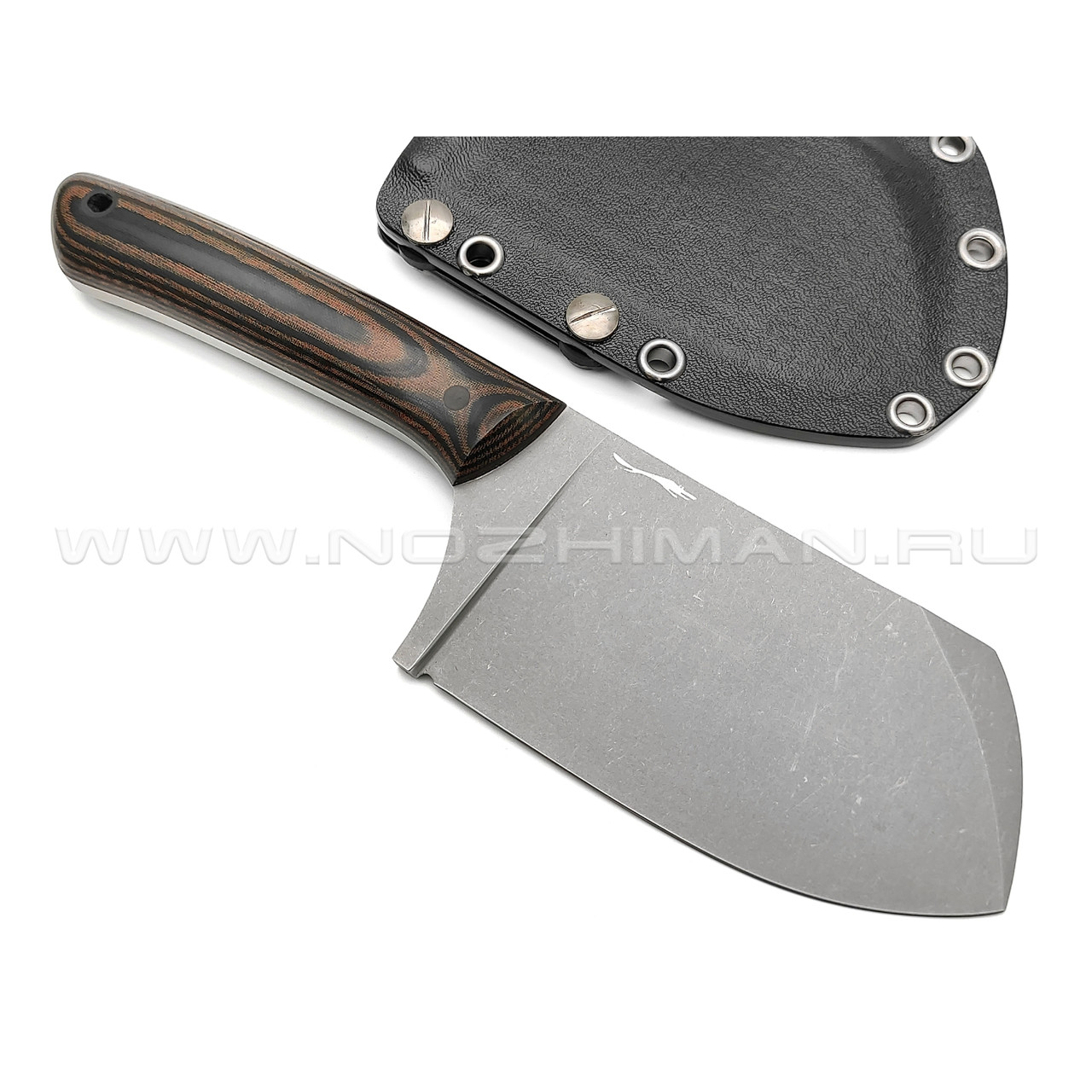 Волчий Век нож Бугай сталь 95Х18 WA стоунвош, рукоять Micarta black & brown