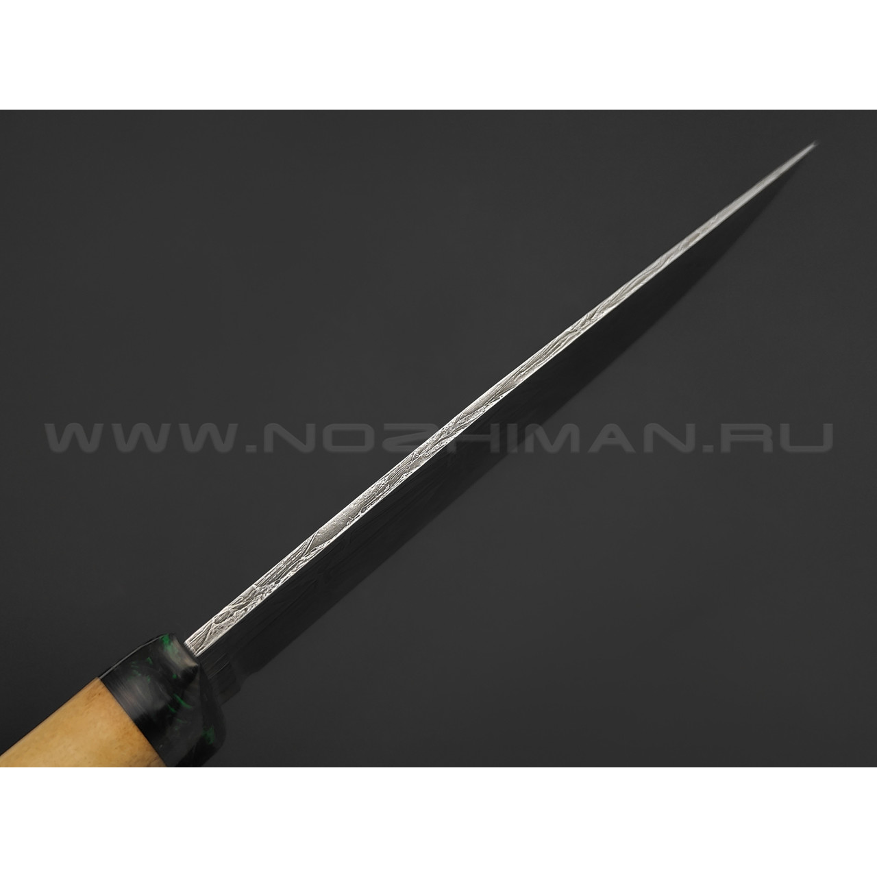 Волчий Век нож Bamboo Custom сталь RWL-34 WA, рукоять Самшит, chaotic carbon fiber
