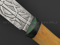 Волчий Век нож Bamboo Custom сталь RWL-34 WA, рукоять Самшит, chaotic carbon fiber