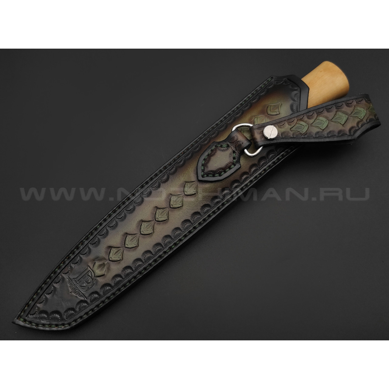 Волчий Век нож Bamboo Custom сталь RWL-34 WA, рукоять Самшит, chaotic carbon fiber