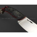 Волчий Век нож Слоненок сталь N690 WA satin, рукоять Carbon fiber