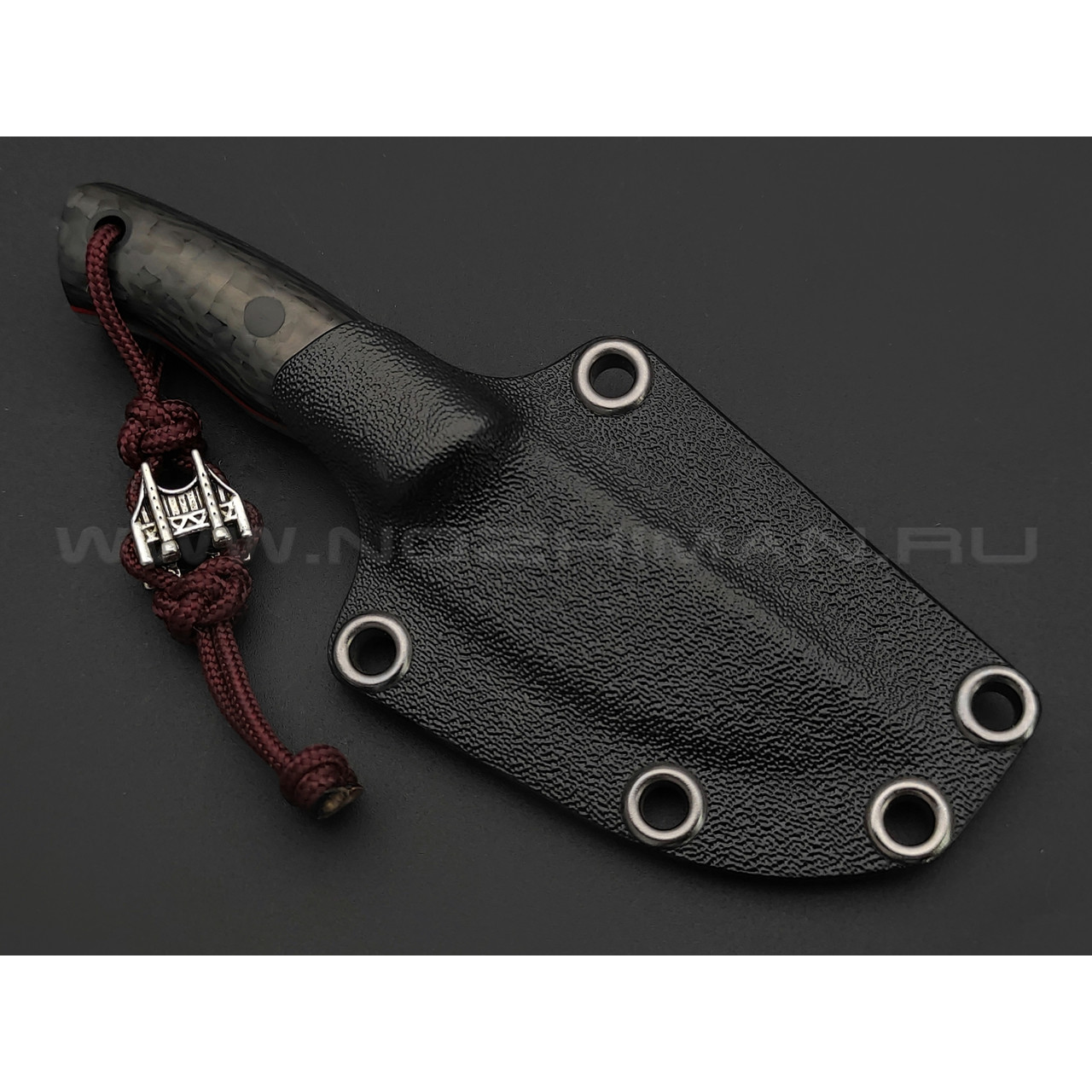 Волчий Век нож Слоненок сталь N690 WA satin, рукоять Carbon fiber