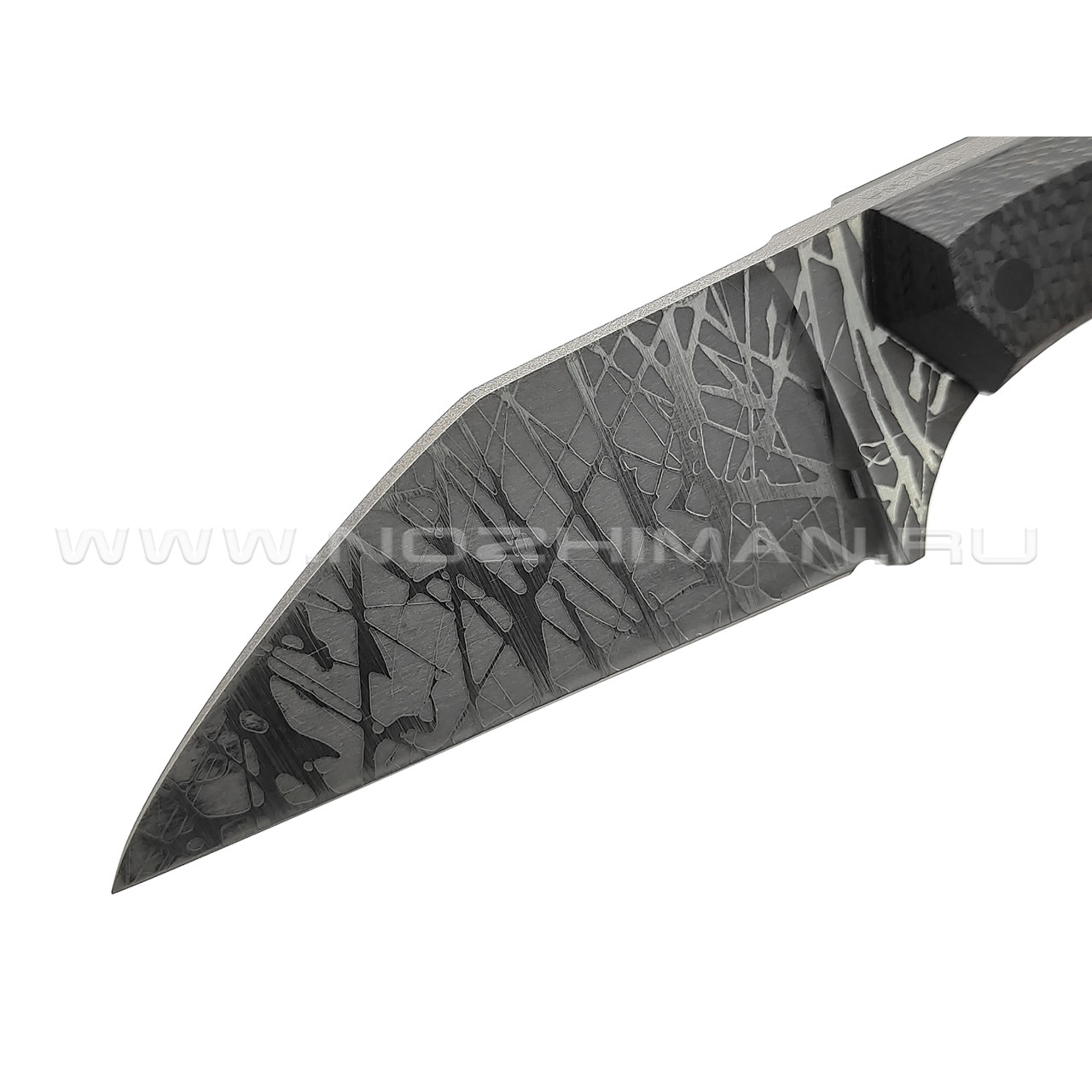 Волчий Век нож Wharn Custom сталь PGK WA, рукоять Carbon fiber