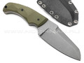Волчий Век нож Сквозняк Brutal Edition сталь 1.4116 Krupp WA stonewash, рукоять G10 od green