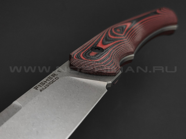 Eagle Knives нож Fisher 1 сталь Aus10Co stonewash, рукоять G10 black & red