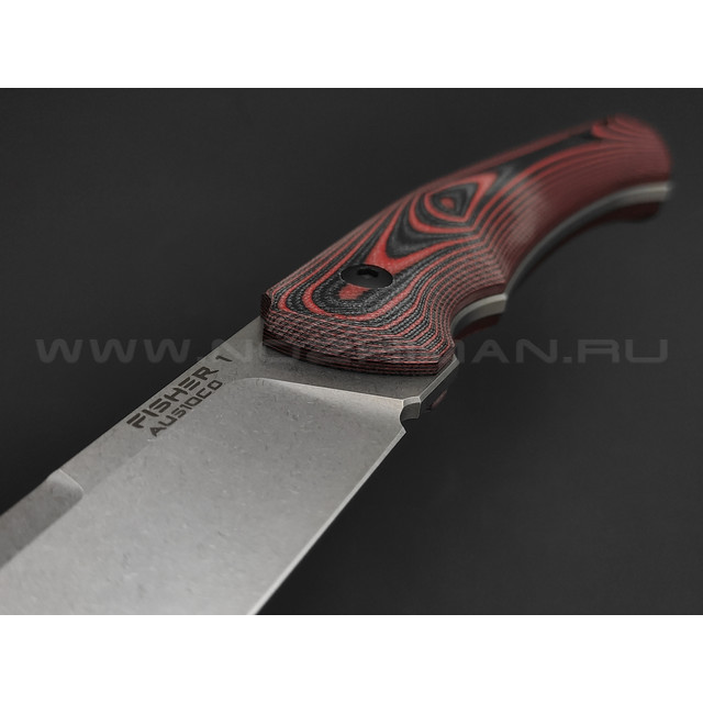 Eagle Knives нож Fisher 1 сталь Aus10Co стоунвош, рукоять G10 black & red