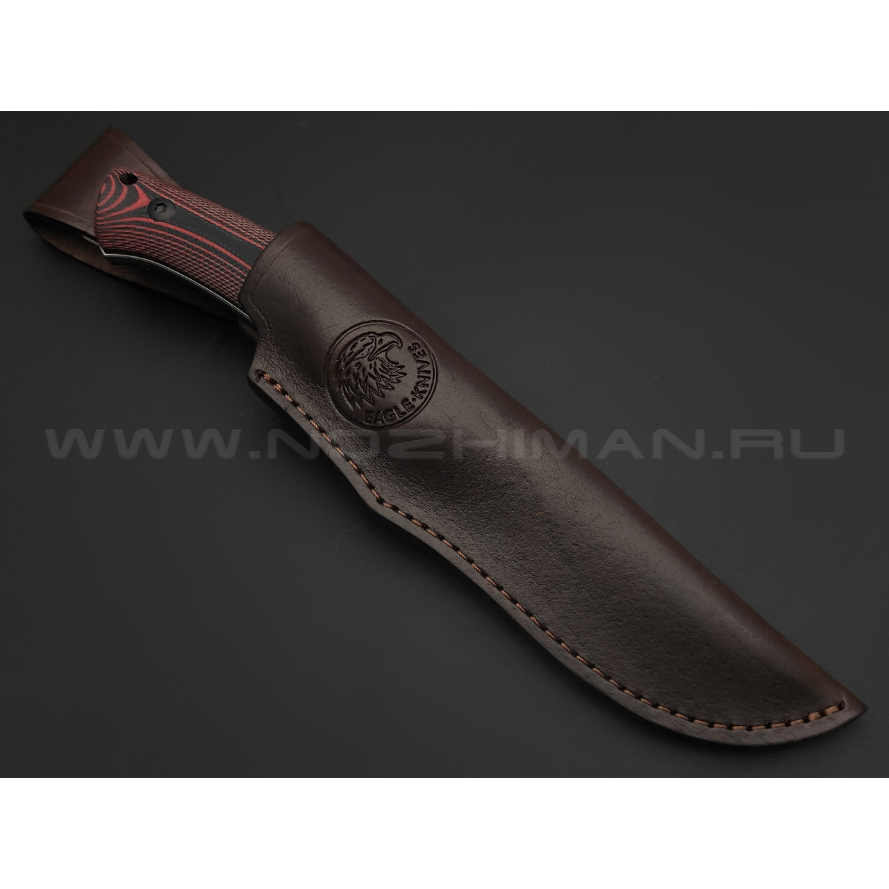 Eagle Knives нож Fisher 1 сталь Aus10Co стоунвош, рукоять G10 black & red