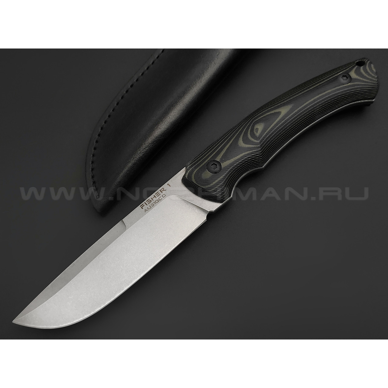 Eagle Knives нож Fisher 1 сталь Aus10Co стоунвош, рукоять G10 black & green